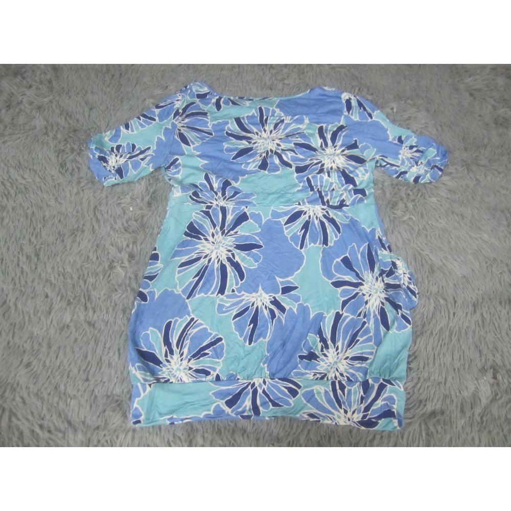 Liz Claiborne Womens Medium Maternity Medium Geometric Print Short Sleeve V-Neck - Picture 5 of 8